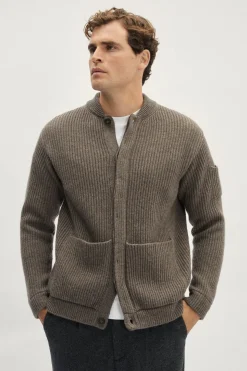 Bomber a Coste in Lana Cardata