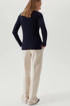 Camicia a Coste in Lana Merino