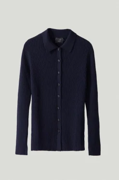 Camicia a Coste in Lana Merino