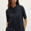 Camicia a Maniche Corte in Lino Cotone
