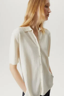 Camicia a Maniche Corte in Lino Cotone