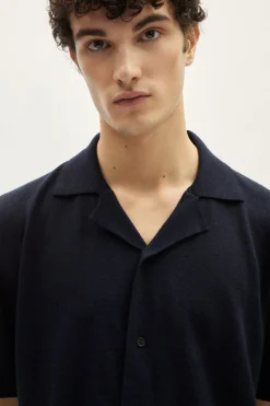 Camicia Collo Bowling in Lino Cotone