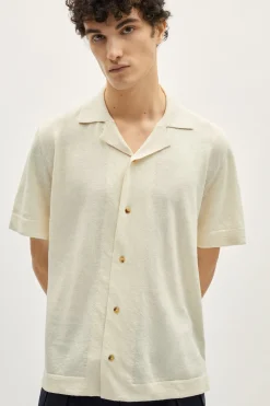 Camicia Collo Bowling in Lino Cotone