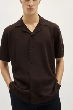 Camicia Collo Bowling in Lino Cotone