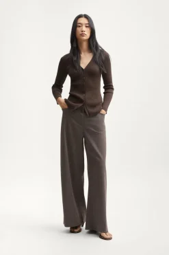 Cardigan a coste in Cotone Organico