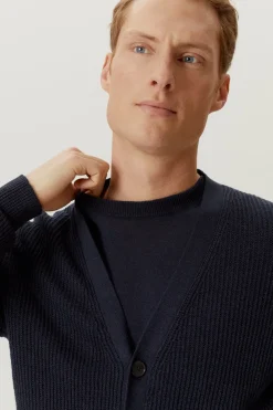 Cardigan a Costine in Lino e Cotone