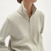 Giacca a collo alto con zip in Lana Merino