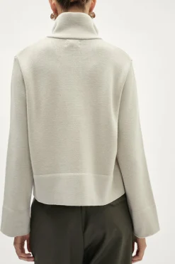 Giacca a collo alto con zip in Lana Merino