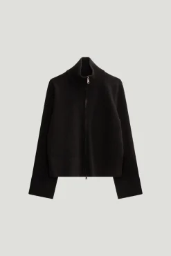 Giacca a collo alto con zip in Lana Merino