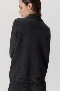 Giacca con Collo Polo in Lana Cardata