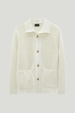 Giacca Tricot traforata in Cotone Organico