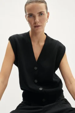 Gilet con bottoni in Lana Merino