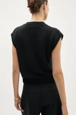 Gilet con bottoni in Lana Merino