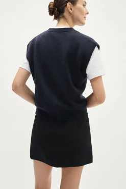 Gilet con bottoni in Lana Merino