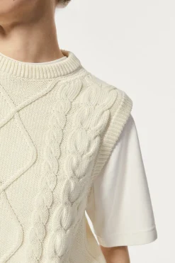 Gilet Tricot Aran in Cotone Organico