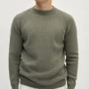 Girocollo in Lana Cardata con manica raglan