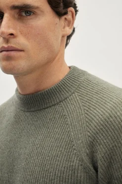 Girocollo in Lana Cardata con manica raglan