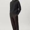 Maglia con Cappuccio a Coste in Lana Cardata