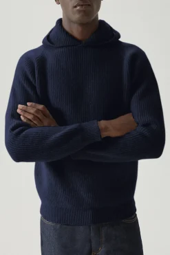 Maglia con Cappuccio a Coste in Lana Cardata - Versione Imperfect