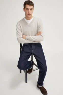 Maglia con scollo a V in Lana Merino