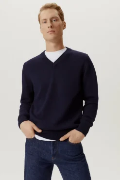 Maglia con scollo a V in Lana Merino