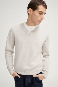 Maglia con scollo a V in Lana Merino