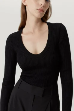 Maglia con Scollo Ampio in Lana Merino