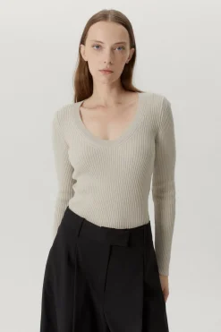 Maglia con Scollo Ampio in Lana Merino