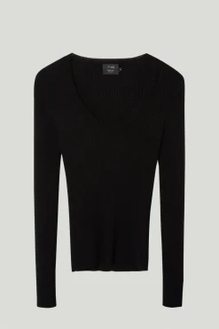 Maglia con Scollo Ampio in Lana Merino