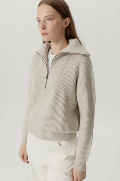 Maglia con scollo Zip in Lana Merino
