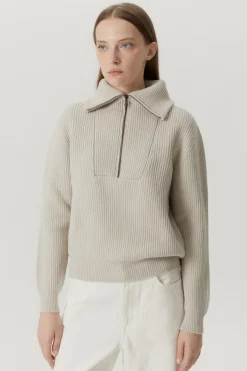Maglia con scollo Zip in Lana Merino