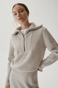 Maglia con Zip in Lana Merino