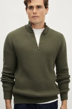 Maglia con Zip in Lana Merino