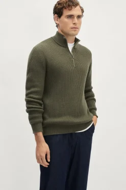Maglia con Zip in Lana Merino