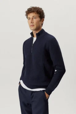 Maglia con Zip in Lana Merino