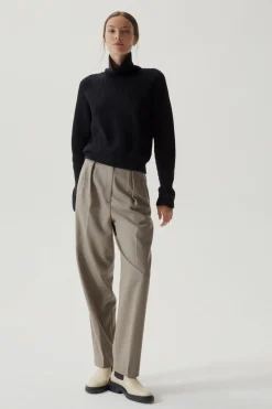 Maglia Crop con collo alto in Lana Merino