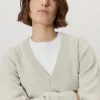 Maglia Crop con Scollo a "V" in Lana Merino