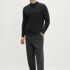 Maglia Mock-Neck a Coste in Lana Ultrasoft