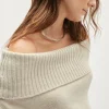 Maglia scollata in Lana Cardata