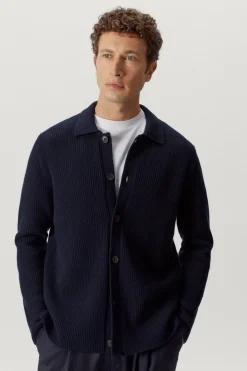 Overshirt a Coste in Lana Cardata