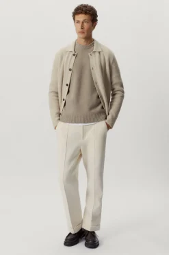 Overshirt a Coste in Lana Cardata