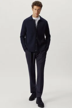Overshirt a Coste in Lana Cardata
