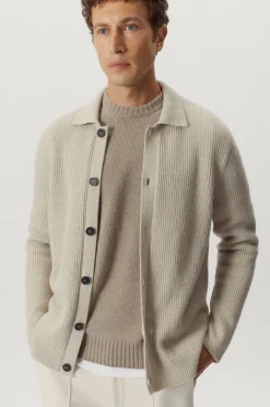 Overshirt a Coste in Lana Cardata