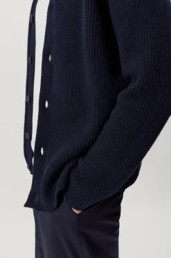 Overshirt a Coste in Lana Cardata