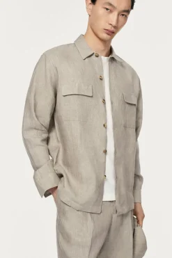 Overshirt in Twill di Lino