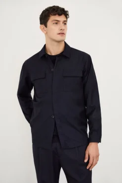 Overshirt Sartoriale in Lana Pettinata