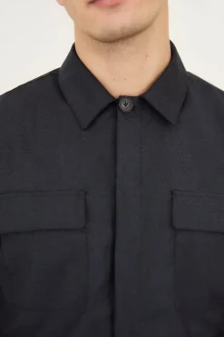 Overshirt Sartoriale in Lana Pettinata