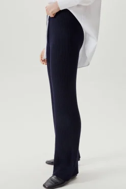 Pantalone a coste in Lana Merino