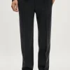 Pantaloni in Maglia a Taglio Dritto in Lana Merino