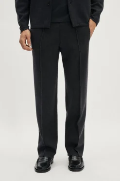 Pantaloni in Maglia a Taglio Dritto in Lana Merino